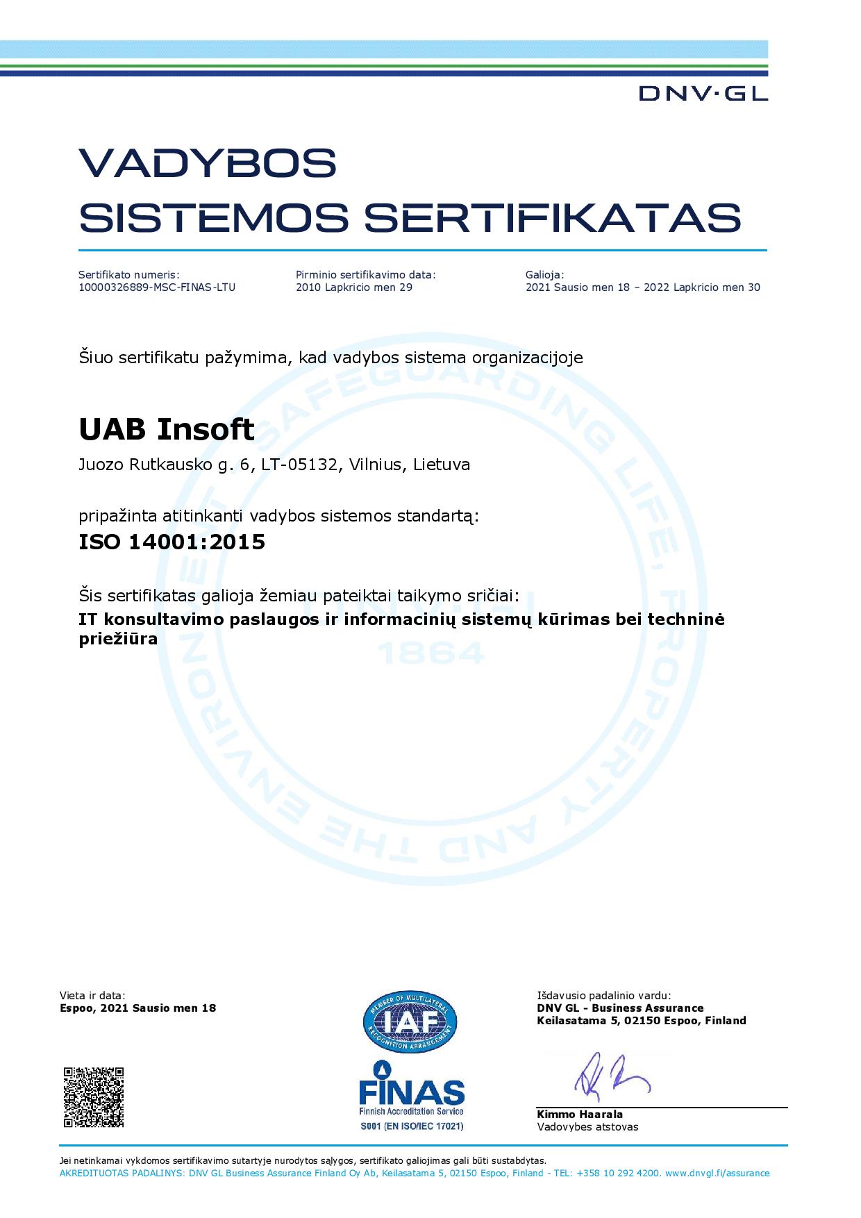 ISO 14001:2015 LT